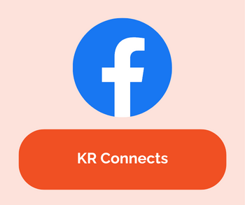 The facebook logo with 'KR Connects' written underneath