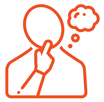 An illustration of a person with a thought bubble