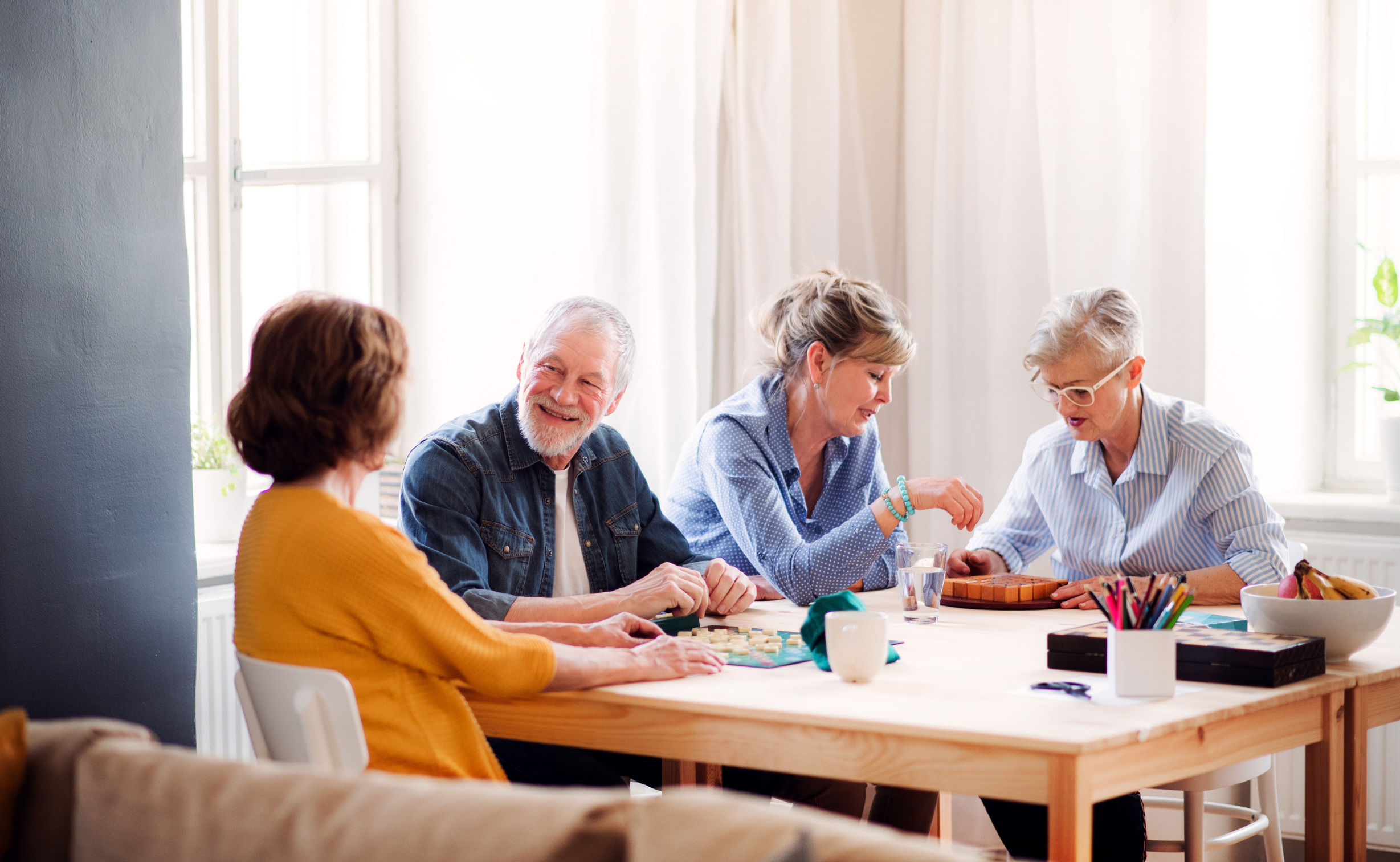 A group of people having a meeting