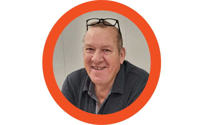 Tony's head in an orange circle